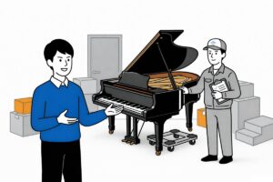 グランドピアノ移動の見積もり相談をする場面
