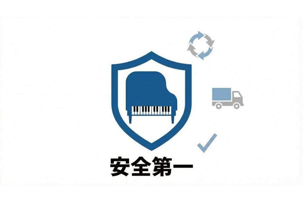 運搬と回収で安全第一を優先する電子ピアノ処分の方針イメージ